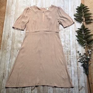 H&M Blush Leaf Print Dress Size 6